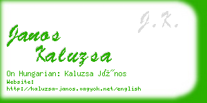 janos kaluzsa business card